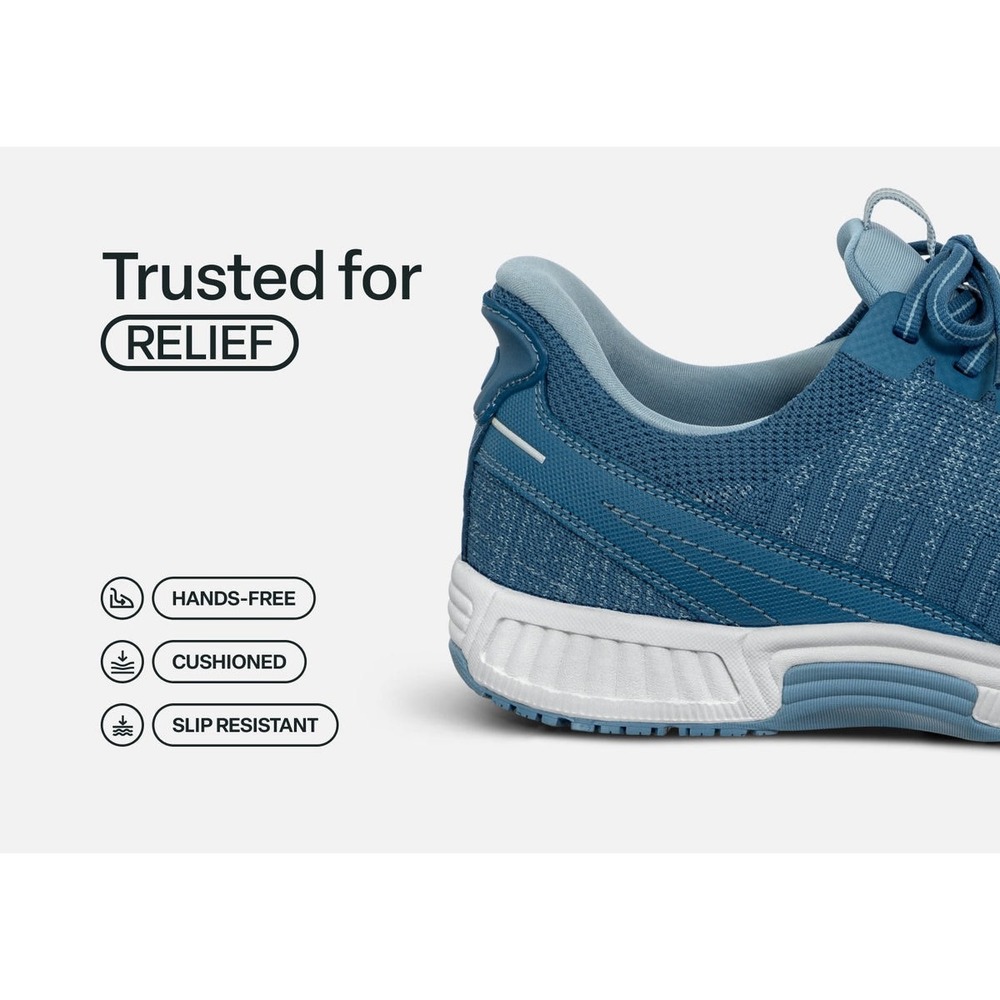 OrthoFeet Yari Hands-Free Mens Blue Sneakers 20014 X-Wide 4E Size 9.5 NEW - Picture 4 of 14